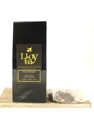 Sachet noir d' INFUSION Li-Oy Tea, agriculture biologique, avec des fruits rouges, cassis-groseille