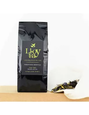 Thé vert bio à la menthe poivrée, convient pour aider à la digestion.