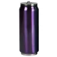 Bouteille isotherme cylindrique violet métallique avec capuchon et bouchon argenté. Parfaite pour achat de bouteille isotherme.