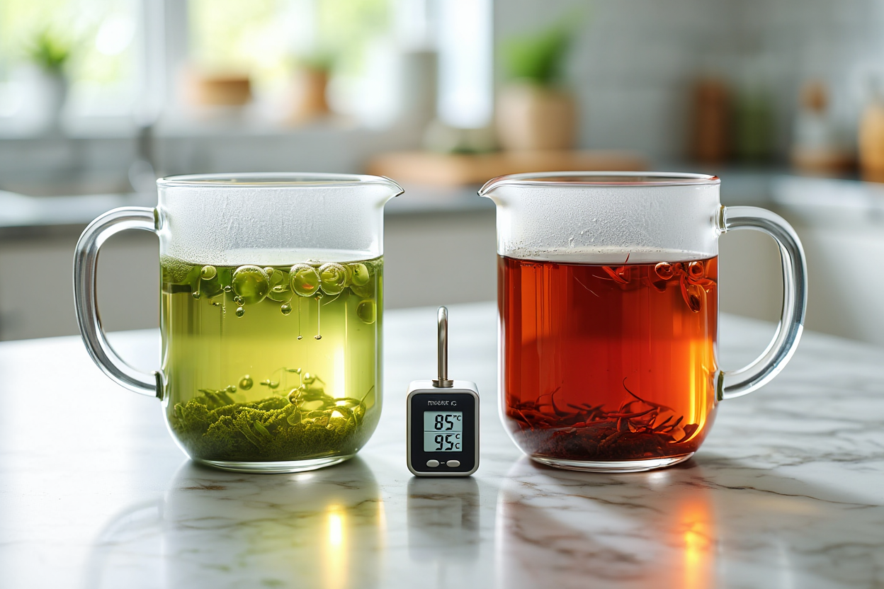 Impact de la température sur la couleur du thé vert