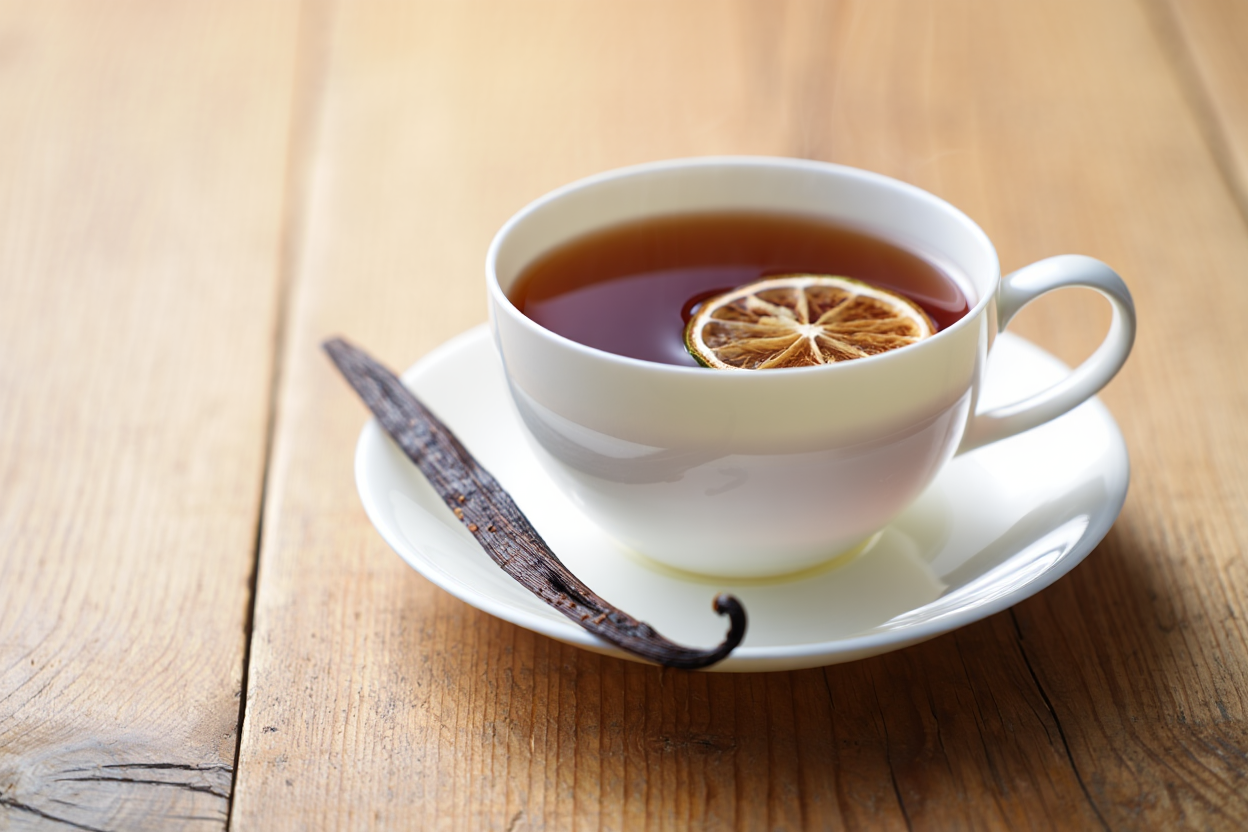 Assortiment de thés noirs aromatisés avec bergamote, vanille et épices