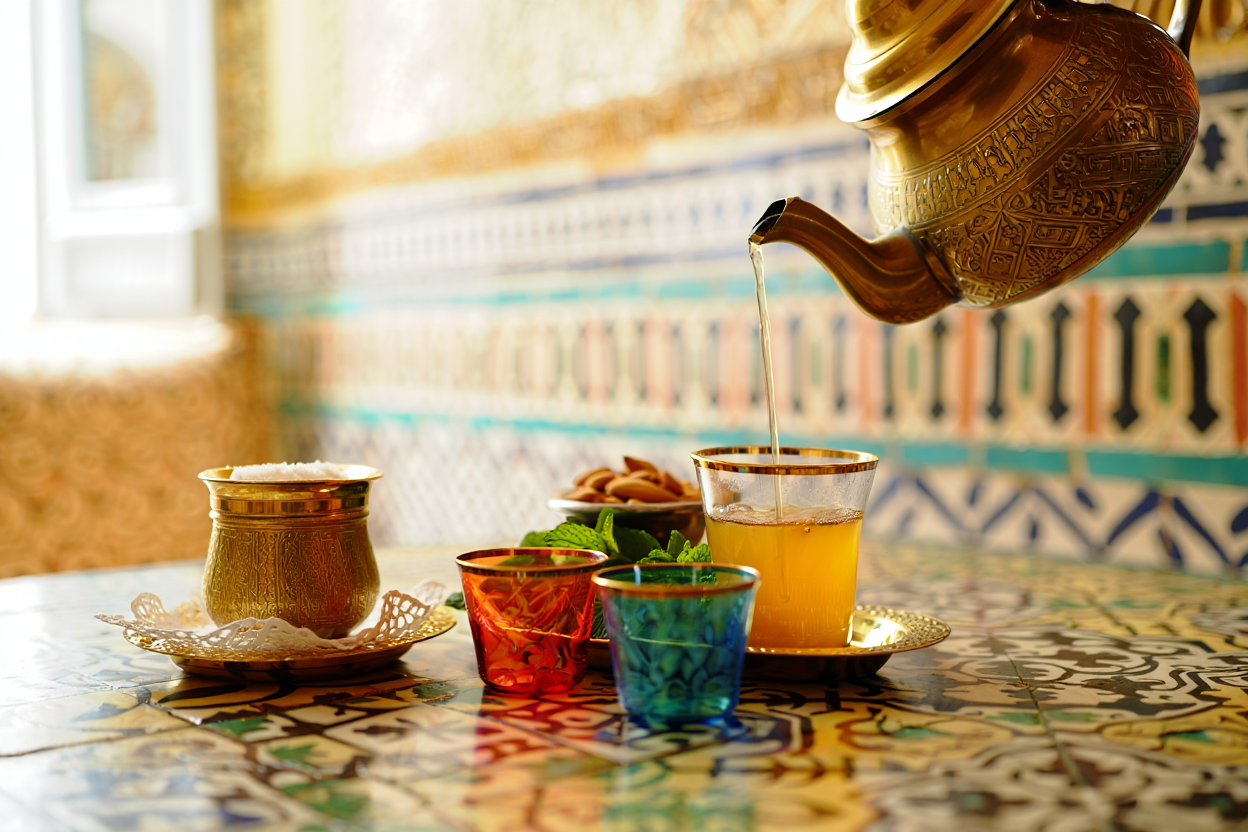 Origine du thé arabe : histoire du thé à la menthe au maroc