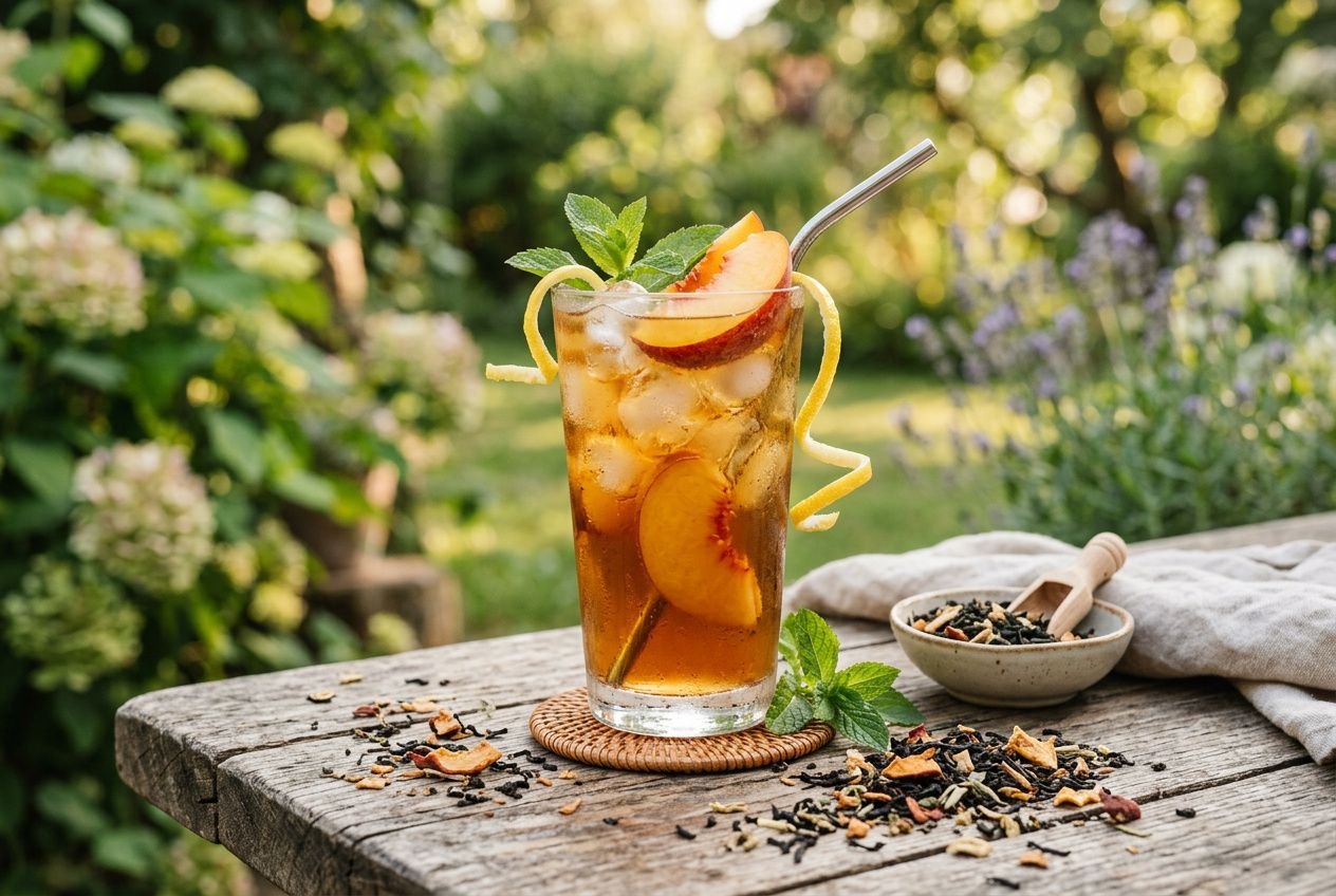 Recette thé glacé sans sucre : thé glacé maison à la pêche et plus